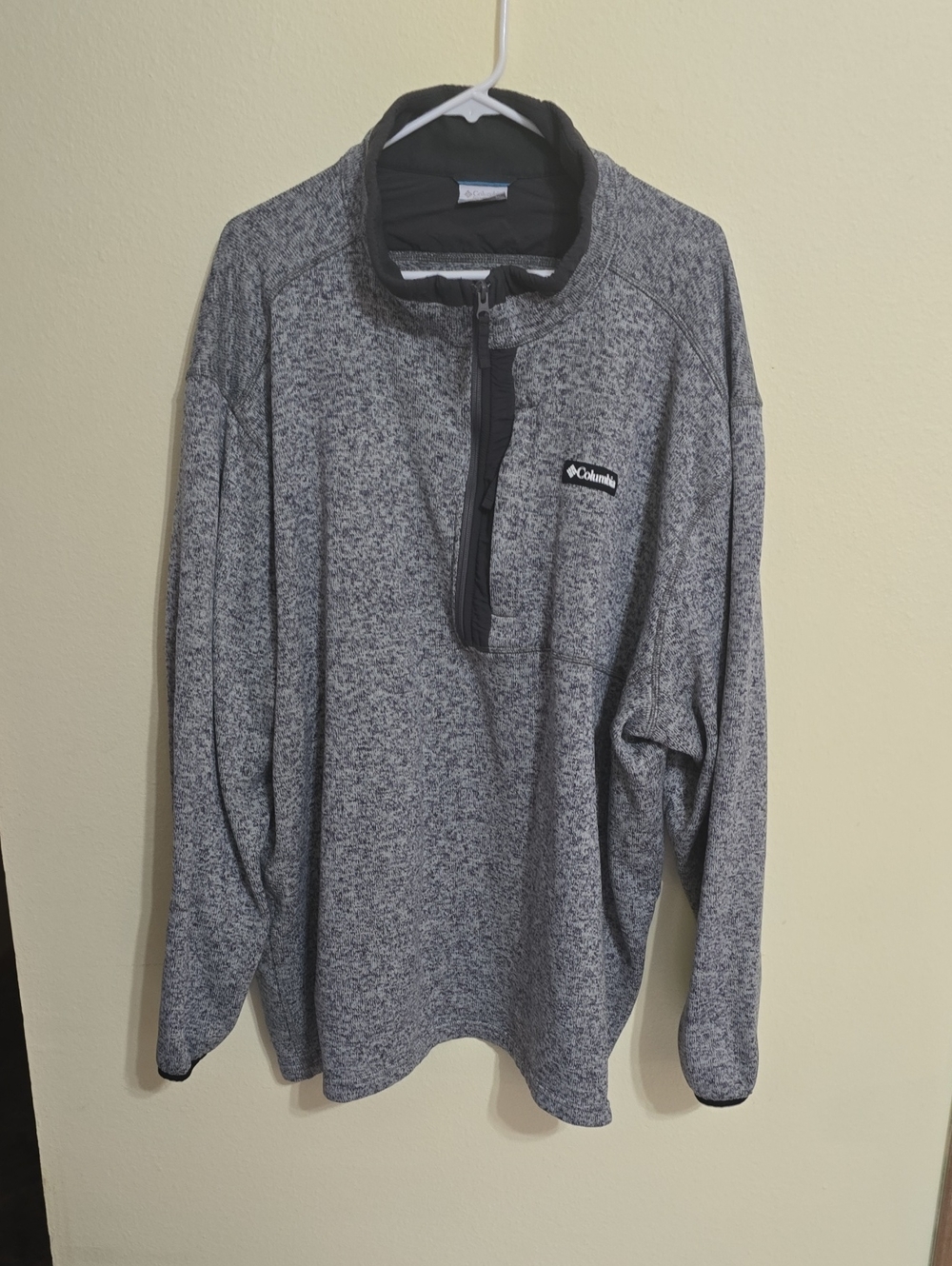 Columbia Men's Heather Gray Quarter-Zip Fleece Pullover
